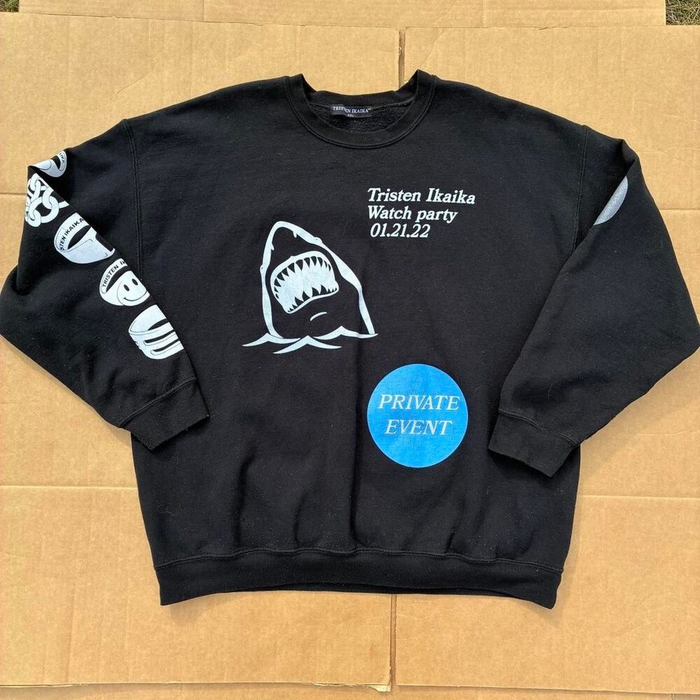 Tristan Ikaika Shark Tank Watch Party Black Sweatshirt men’s XL